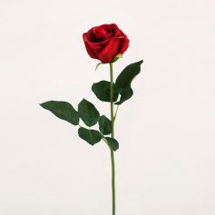 Цветок иск. Роза полузакрытая (красный) 55см
