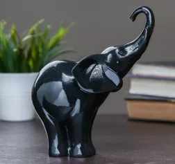 Фигура "Слон" 16х9х18 см, черный глянец 3928132