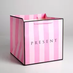 Пакет подарочный "Present" 30×30×30 см 3912521