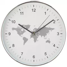Часы настенные "World map" д.=30 см, белый (кор=6шт.) (арт.220-393)