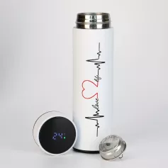 Термос с термометром "Биение сердца" 500 мл, Soft Touch 7109003